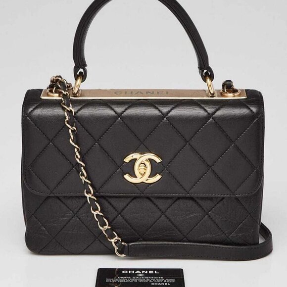 Chanel Black Quilted Lambskin Leather Small Trendy Bag - Picture 11 of 11